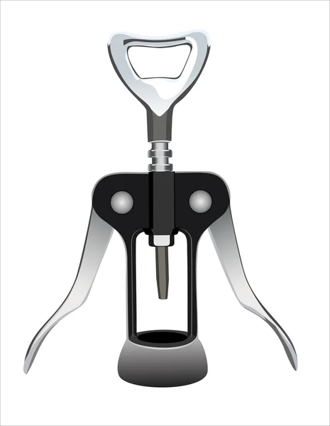 Metalliska vin corkscrew — Stock vektor