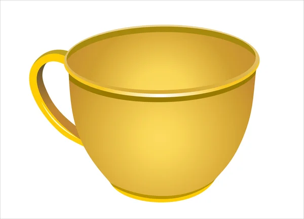 Taza amarilla vacía — Vector de stock