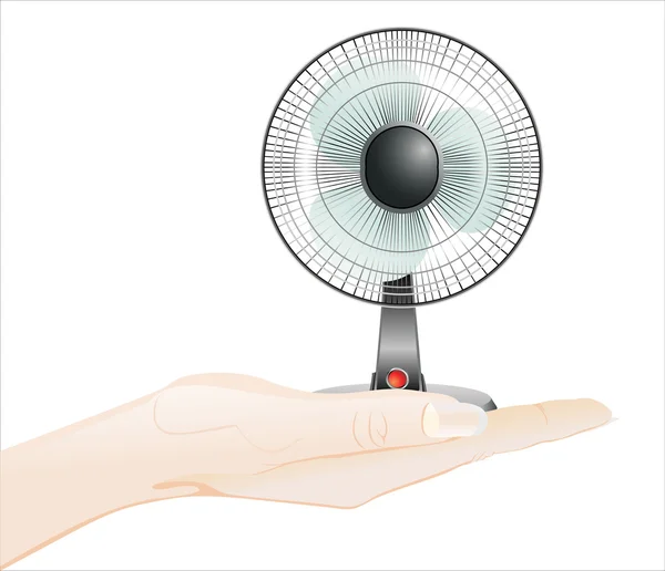 Human hand holding fan — Stock Vector