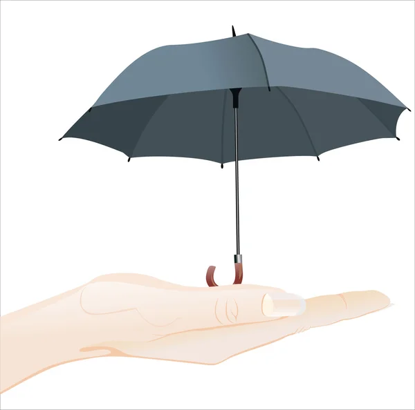 Opened classic black umbrella — Stock Vector