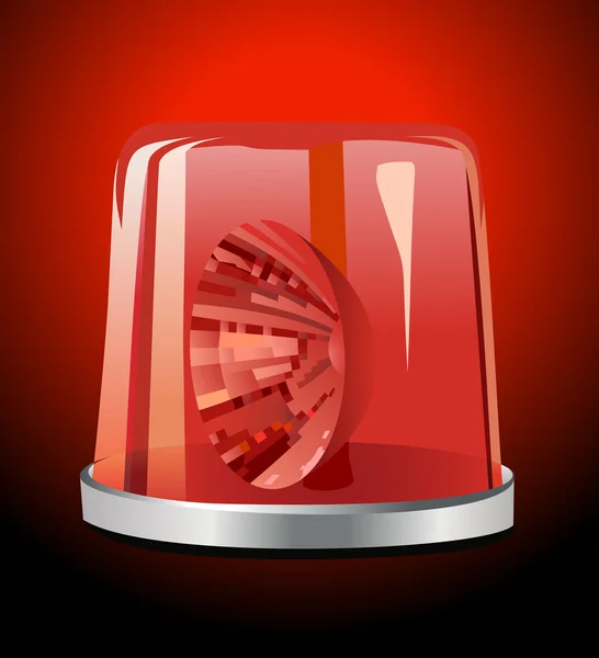 Red siren flashing light — Stock Vector