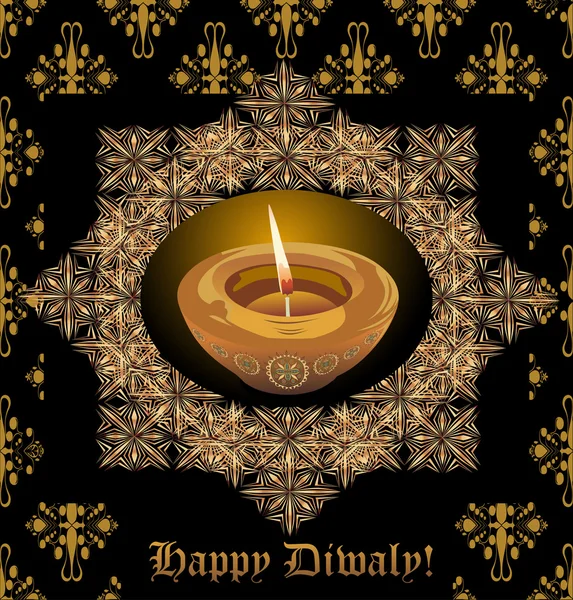 Schöne Diwali-Grußkarte. — Stockvektor