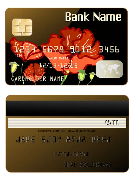 Дві сторони кредитної картки — стоковий вектор
