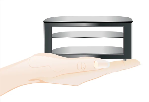 Hand holding glass TV table — Διανυσματικό Αρχείο