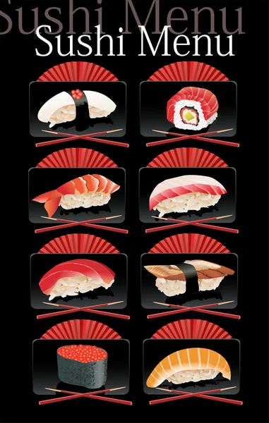 Vorlage für Sushi-Menüs. — Stockvektor
