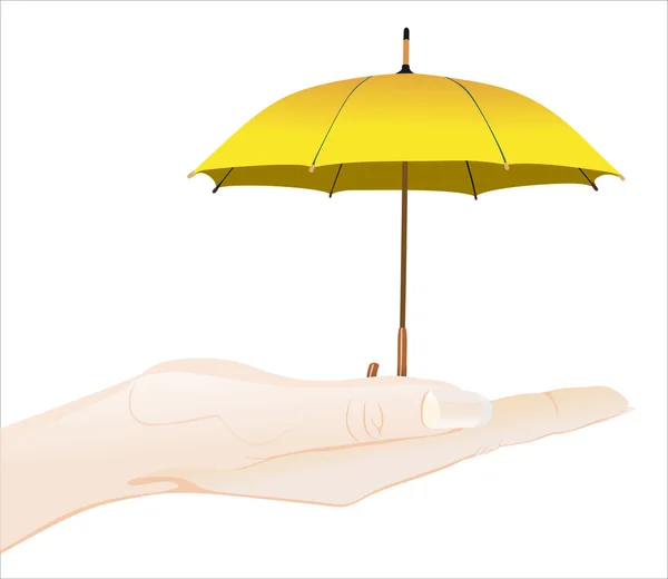 Human hand holding umbrella — Stock Vector