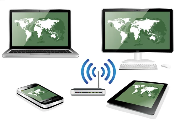 Wi-fi router achtergrond — Stockvector