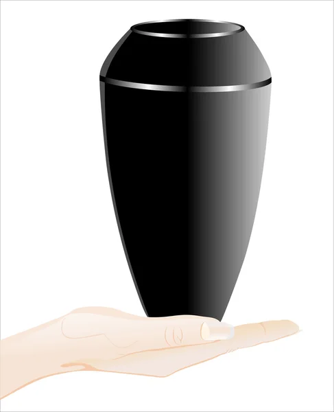Menschliche Hand hält Vase — Stockvektor