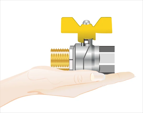 Válvula de mano humana — Vector de stock