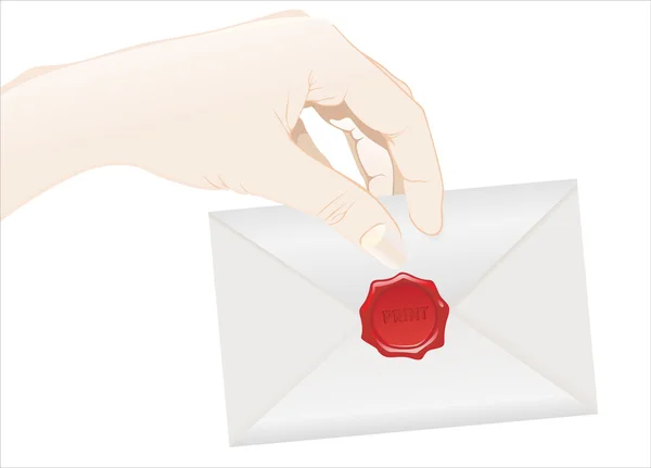 Mão humana segurando envelope de correio —  Vetores de Stock