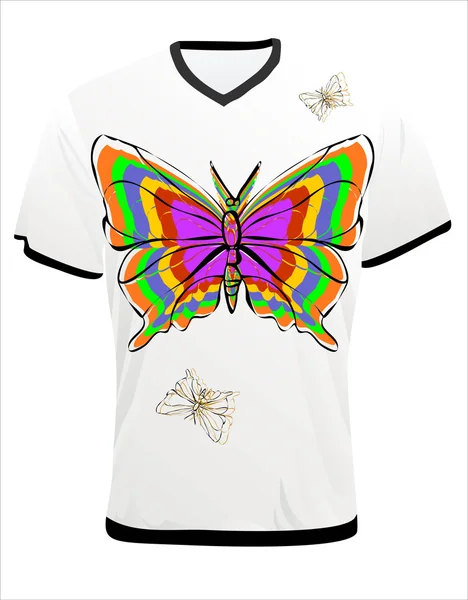 T-shirt imprimé papillon — Image vectorielle