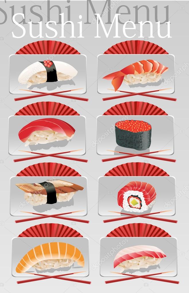 Sushi menu template.
