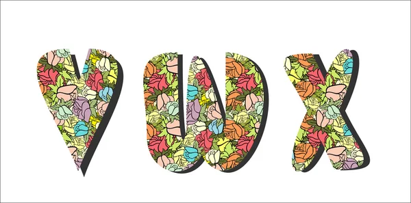 Alphabet floral coloré — Image vectorielle