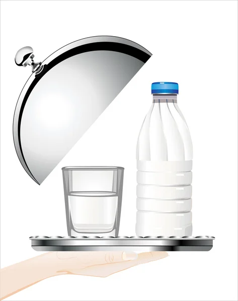 Main humaine tenant verre et eau — Image vectorielle