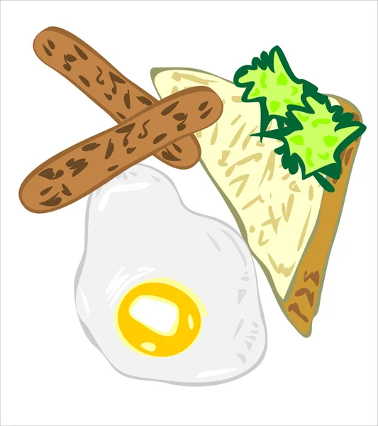 Tükörtojás bacon és pirítóssal — Stock Vector