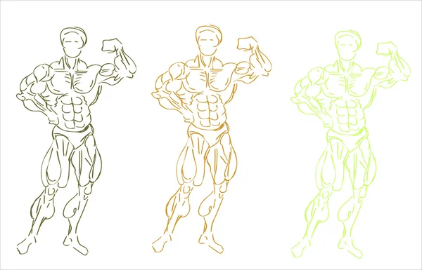 Bodybuilder abstrait posant — Image vectorielle