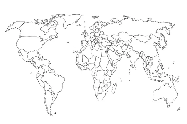 Kaart van de wereld van de abstracte overzicht — Stockvector