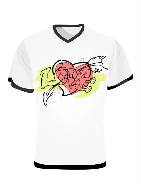 T-shirt liefde afdrukken — Stockvector