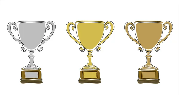 Winner cups set — Stock Vector