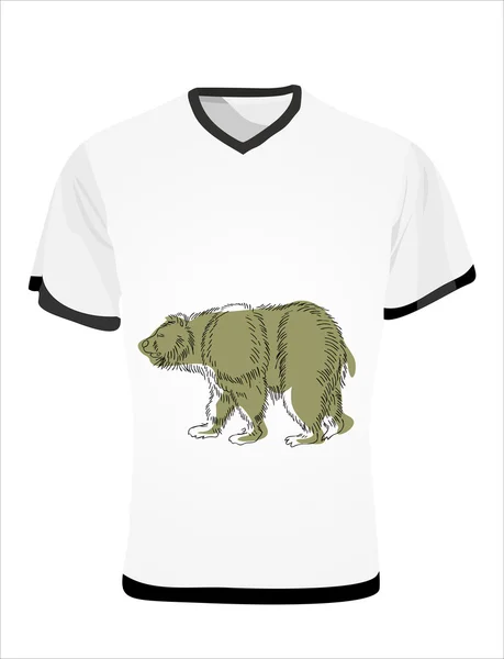 Modello di T-shirt maschile con stampa — Vettoriale Stock