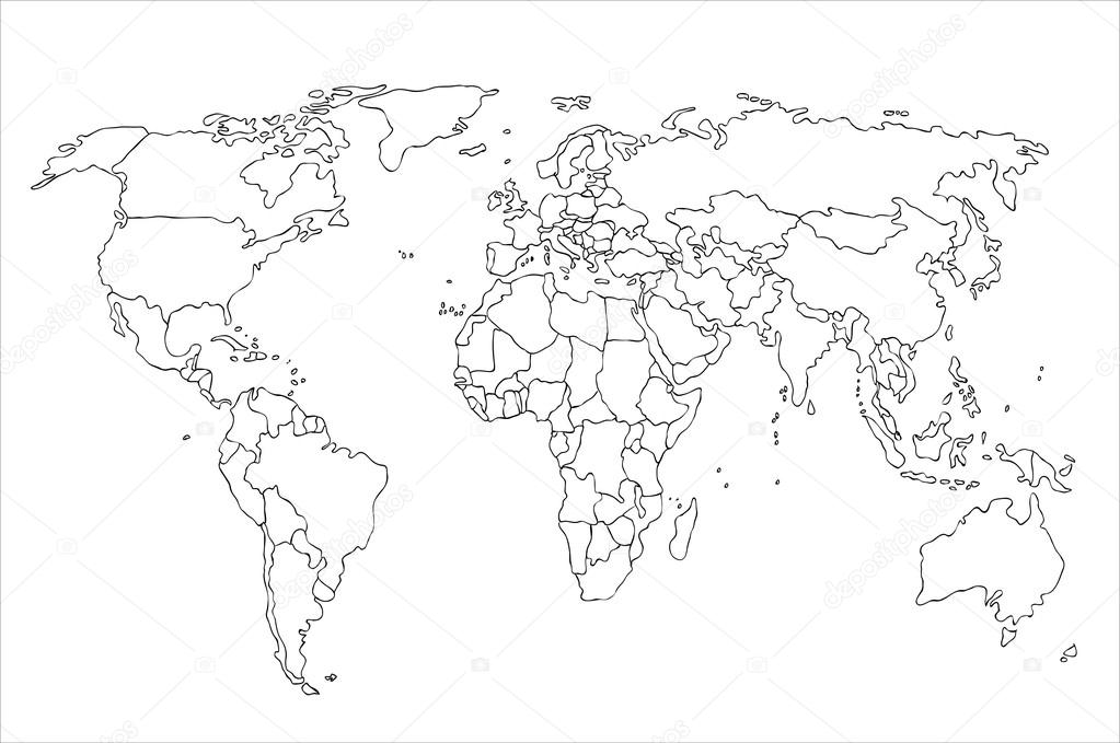 abstract outline world map