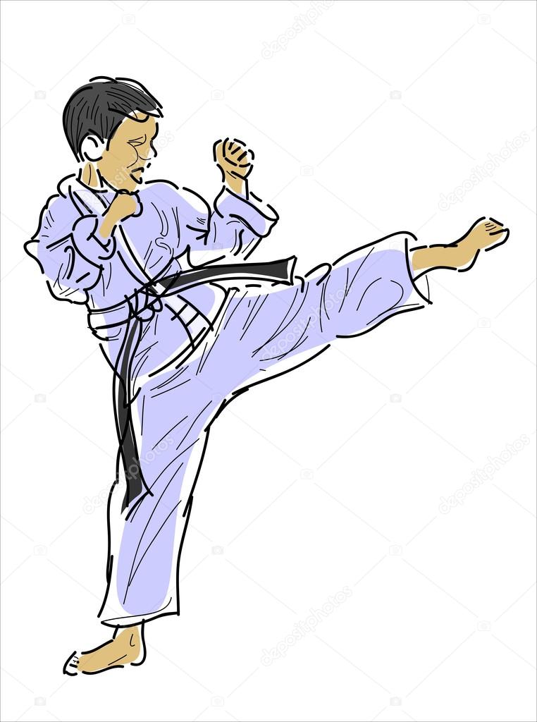 Abstract Karate kick background