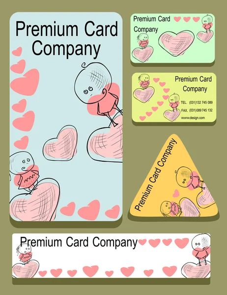Cartes romantiques d'affaires — Image vectorielle