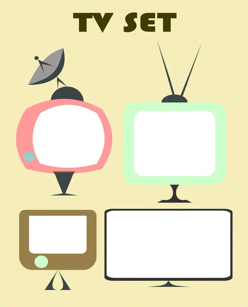 Different styles of tv television set — Stock Vector