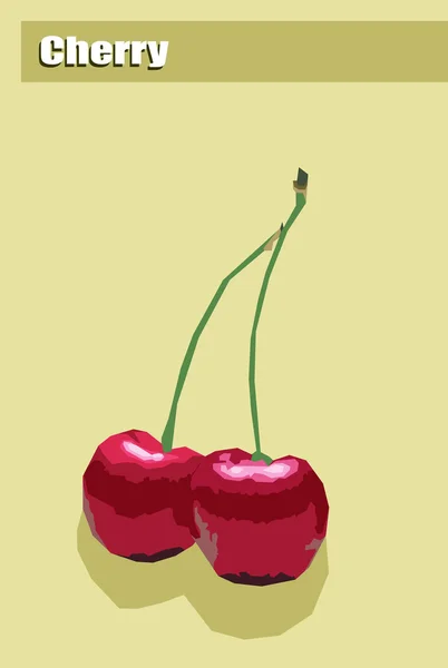 Abstract ripe cherries — Stock Vector