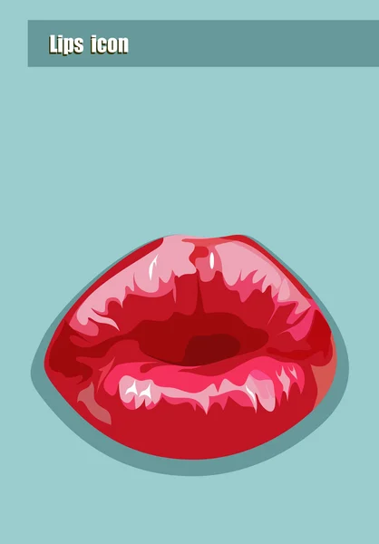 抽象的な口紅の接吻 — ストックベクタ