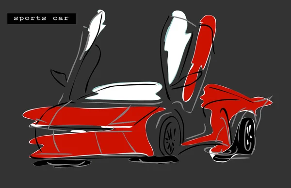 Luxo carro esporte vermelho — Vetor de Stock