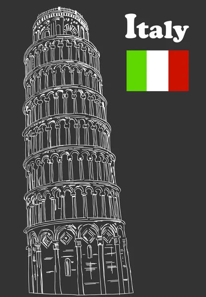 Italian landmark Piza Tower — Stock Vector