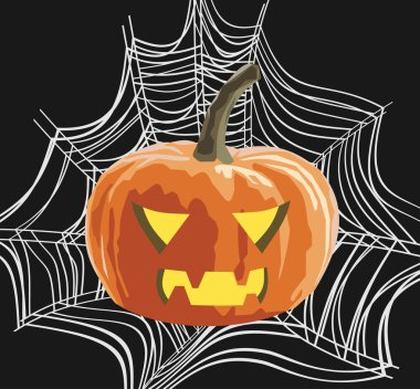 Korkunç yüzlü Cadılar Bayramı balkabağı