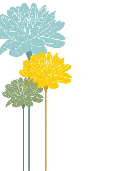 Chrysanthemum flowers stencil — Stock Vector