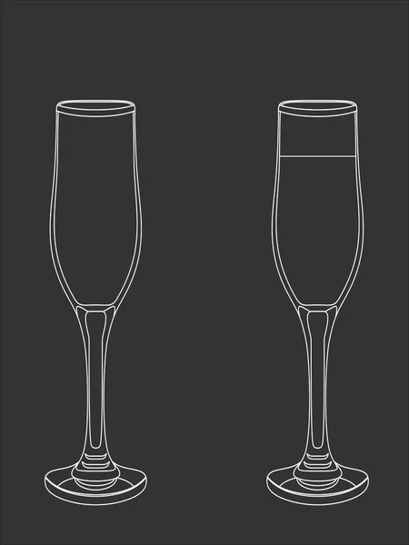 Ensemble de verres à vin abstrait — Image vectorielle