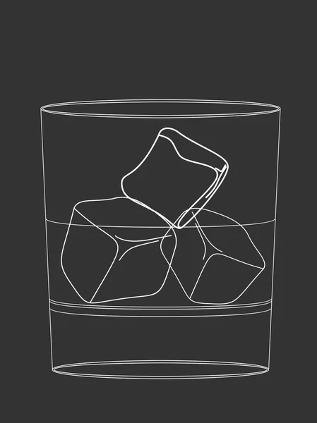 玻璃杯中的冰块 — 图库矢量图片