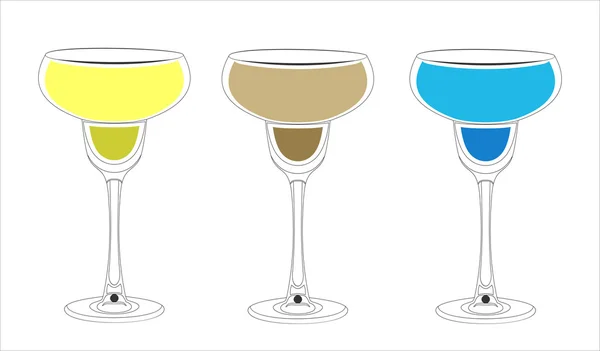 Ensemble de cocktail coloré — Image vectorielle