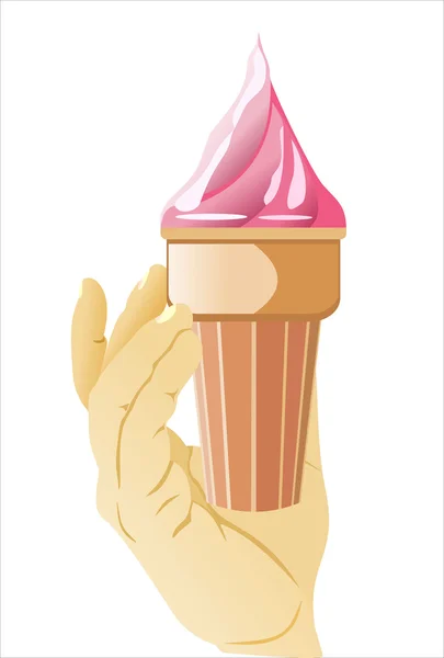 Hand with ice cream — Stock Vector