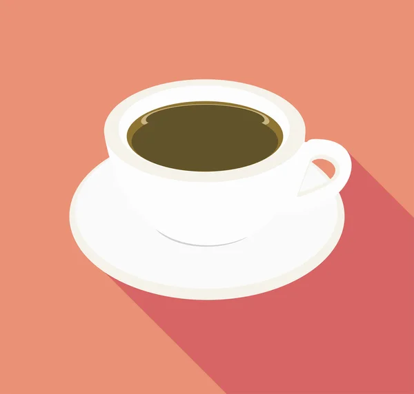 Taza blanca de café caliente — Vector de stock