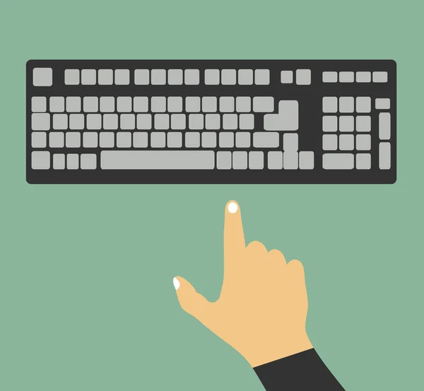 Finger mit Computertastatur — Stockvektor