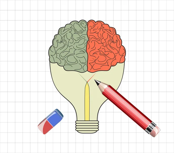 Bisnis membuat sketsa otak - Stok Vektor