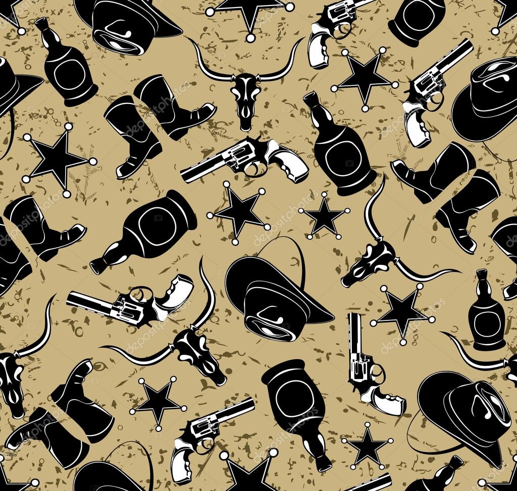 Seamless vector pattern with vintage Texas logo on brown background  Decorative wild west wallpaper design Cowboy fashion textile Stock Vector  Image  Art  Alamy