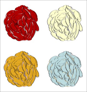 Çizilmiş çiçek kümesi