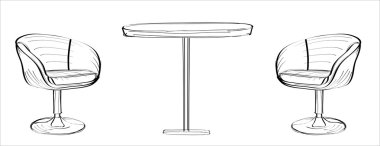 İki sandalye ile modern tablo