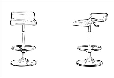 Elle çizilmiş sandalyeleri simgesi