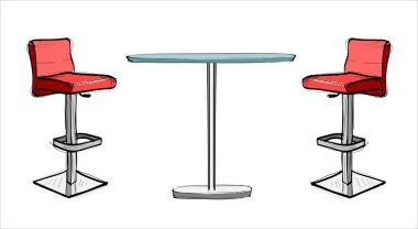 bar sandalye ve masa Icon set