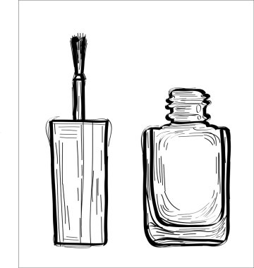 Tırnak cilası el çizilmiş kroki