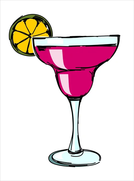 Cocktail coloré en verre — Image vectorielle