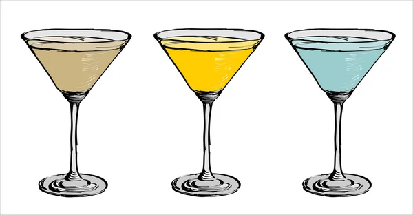 Kleurrijke cocktail set — Stockvector