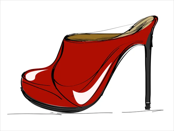 Female shoe with high heels — Stock Vector